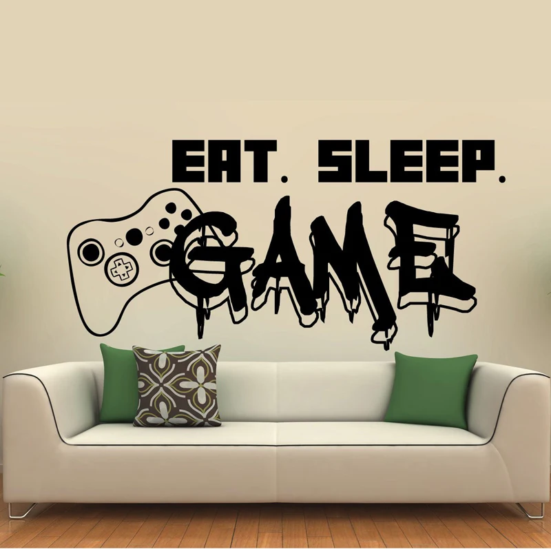 

Gamer wall decal Eat Sleep Game Controller video game wall decals Customized For Kids Bedroom Vinyl Wall Art Decals A1-007