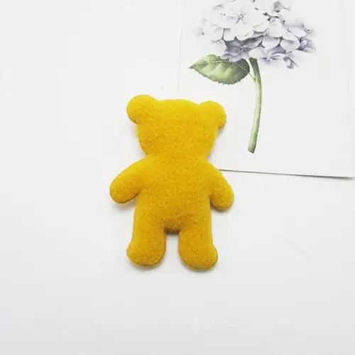yellow 30 шт./лот детские заколки для волос аксессуары ручной работы пушистый фетр медведь мягкая аппликация для украшения головных уборов - Цвет: yellow