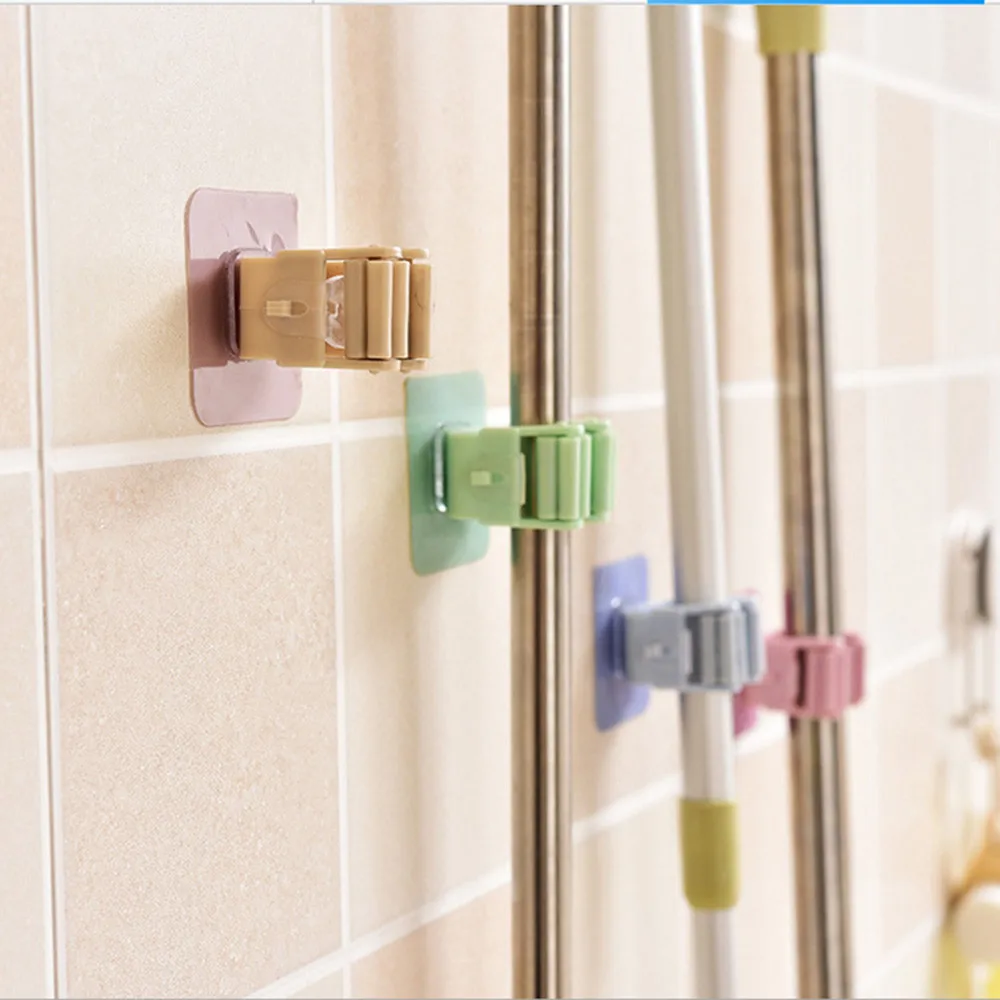 Настенный органайзер для швабры держатель вешалка щетки и метлы стеллаж