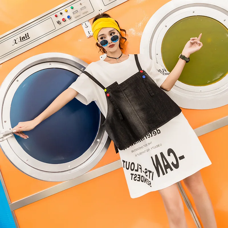 Женские джинсовые мини платья Max LuLu винтажный элегантный комплект из 2 предметов
