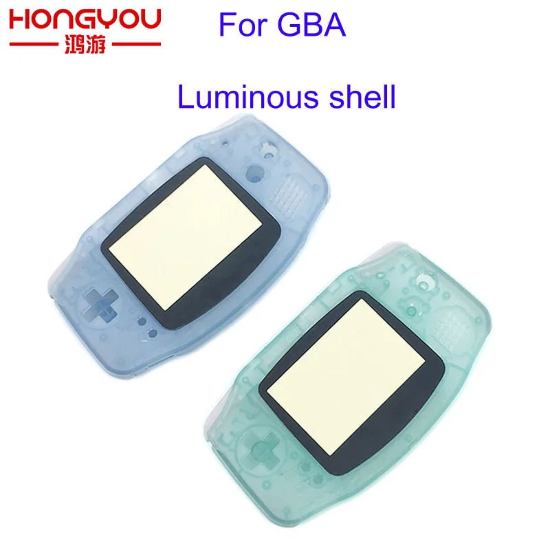 

10 шт., зеленые и синие светящиеся пластиковые чехлы для Gameboy Advance