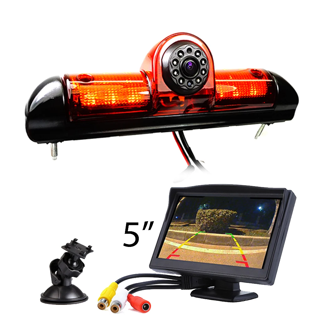 Цена Автомобильный стоп-светильник CCD, камера заднего хода для Citroen JUMPER III FIAT DUCATO X250 Peugeot BOXER III, ИК-светильник, комплект камеры заднего вида и монито...