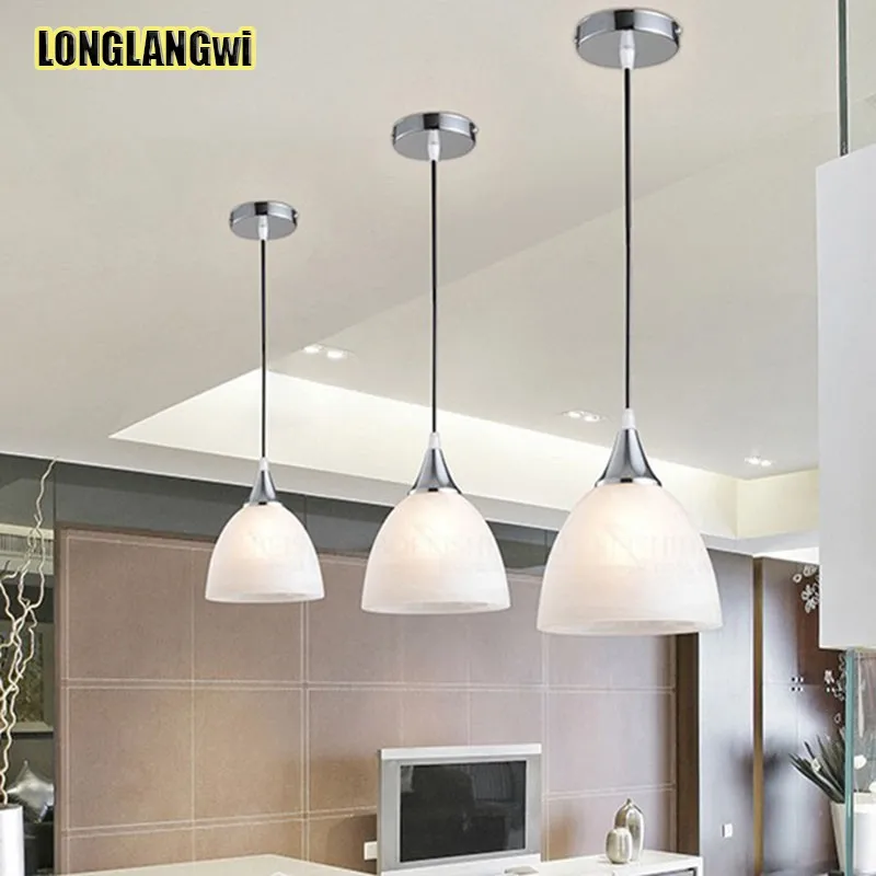 Современная простая стеклянная светодиодная Подвесная лампа для гостиной