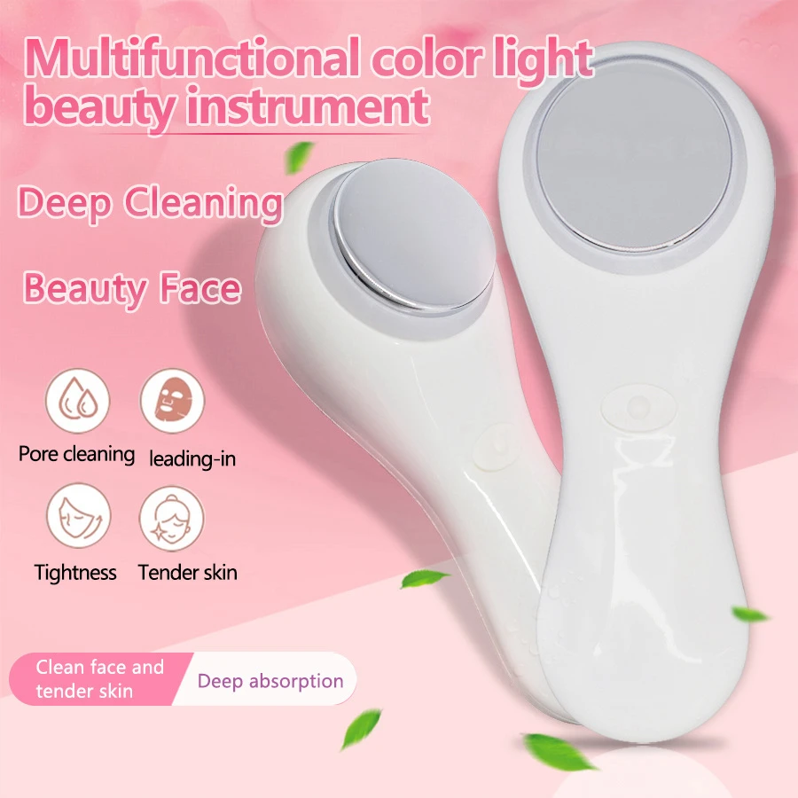 Face Washing Tool Whitening Beauty Instrument Facial Body Cleaner Massager Face Lift Skin Tightening Deep Clean With Color LED