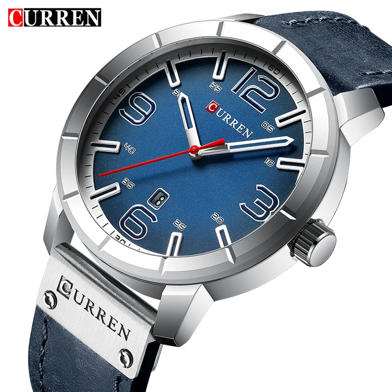 

New CURREN Watches Men Military Sport Wacth Men's Leather Waterproof Date Wristwatch Fashion Quartz Male Clock Relogio Masculino