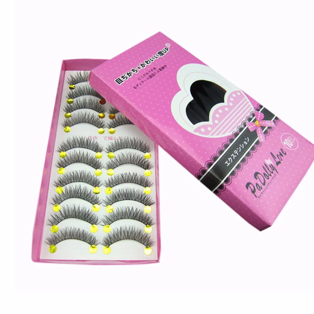 10 пар/компл. накладные ресницы крест плотного натурального поддельные ручной