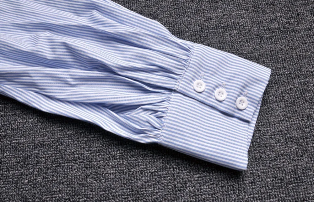 Блузка женская в полоску пикантный Модный Топ с длинным рукавом и открытыми