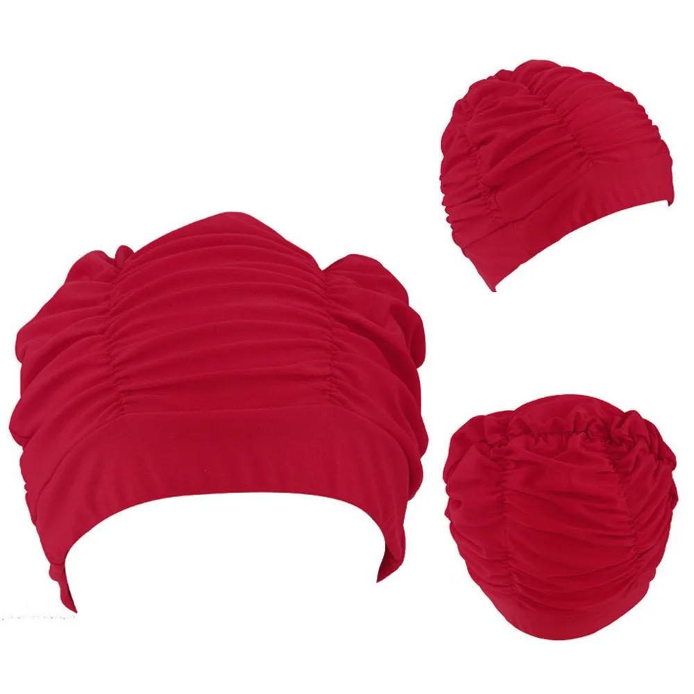 Swimming Hat Women Unisex Girls Long Hair Bathing Cap Swimming Cap Stretch Drape July05