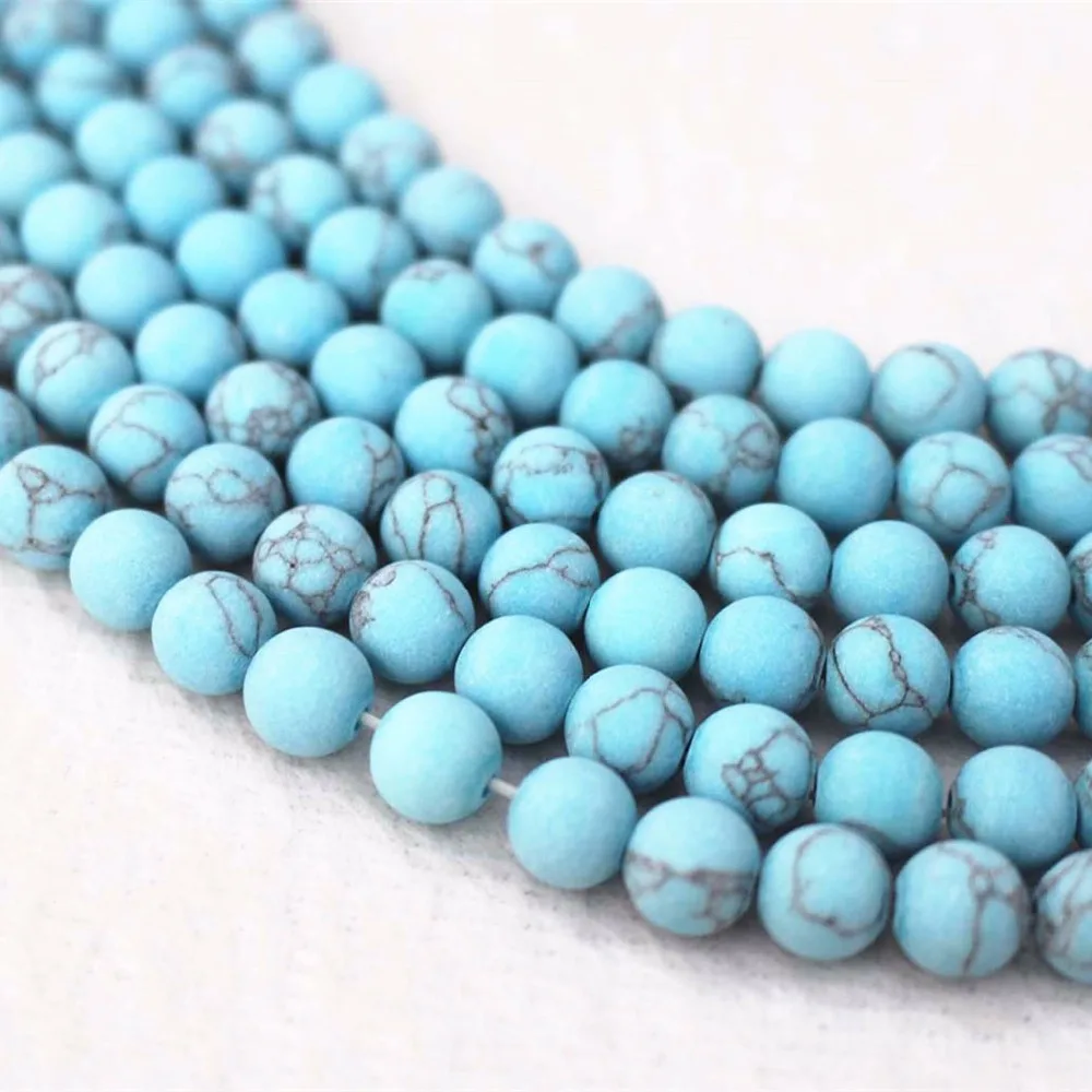 Круглые матовые шарики Howlite 4 мм 6 8 10 12 14 Матовые для изготовления ювелирных