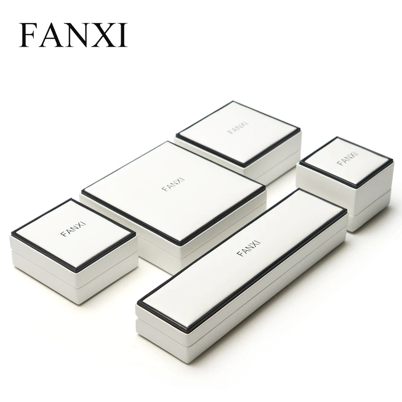 FANXI белая с черной каймой Подарочная коробка для ювелирных изделий из