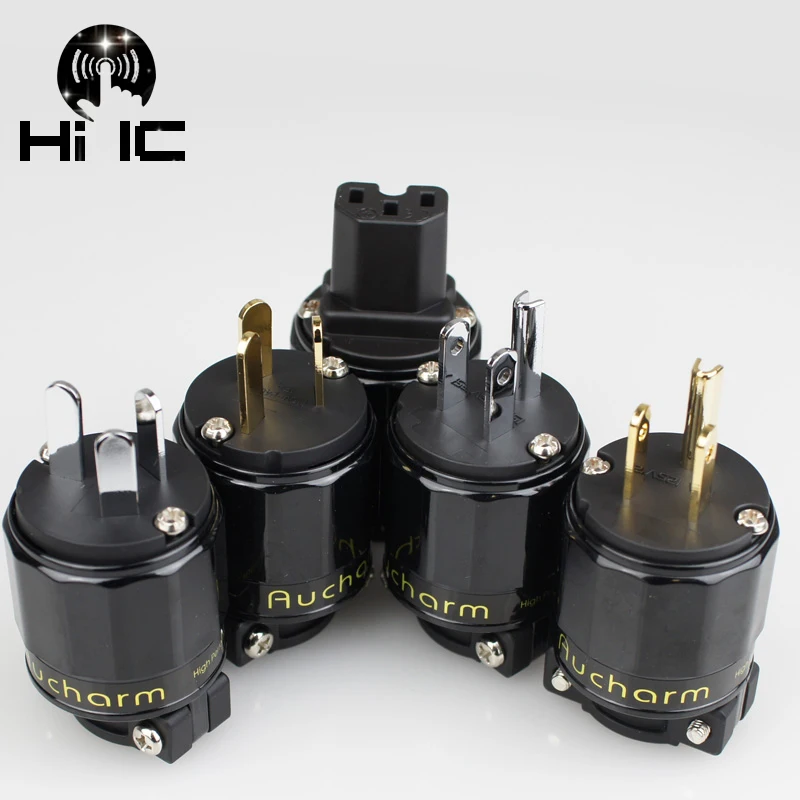 Позолоченный родиевый США штекер питания GB IEC аудио разъем HiFi Ac шнур питания Вилки для силового кабеля
