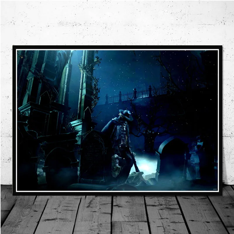 0011 Игра Bloodborne Hunter Горячая видео игра Аниме бой художественный постер Картина Настенная картина домашний декор плакаты и принты - Цвет: 0011