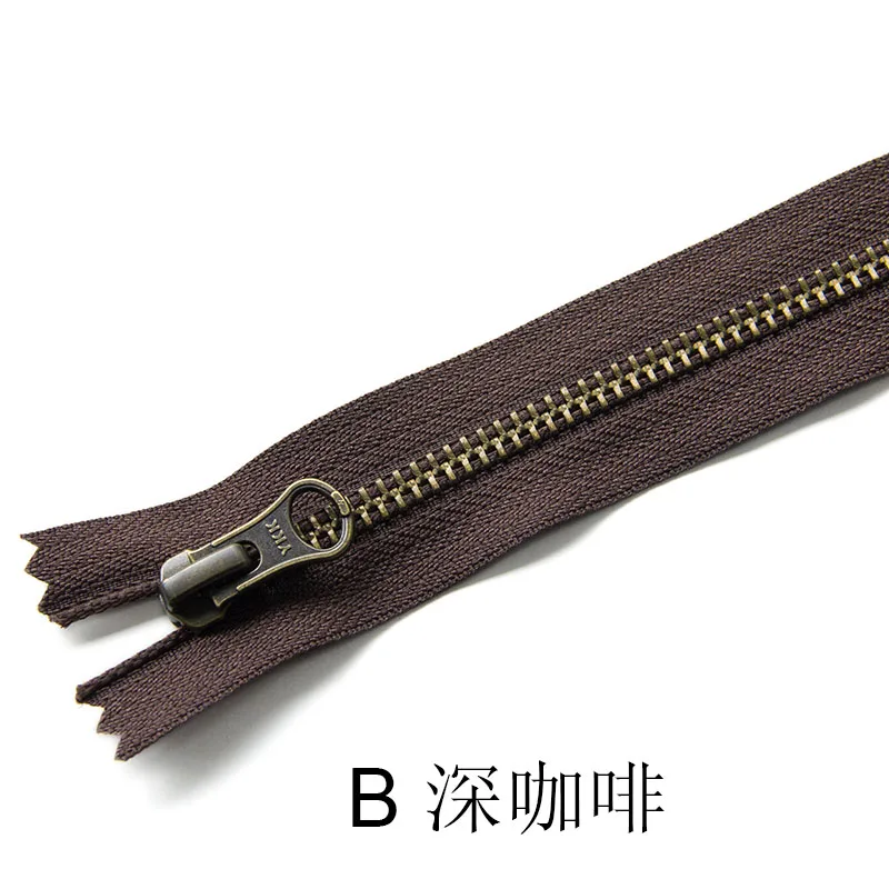 B 1 шт. YKK 5# металлическая молния бронзового цвета закрытый автоматический замок DIY сумка кошелек сапоги молнии аксессуары для одежды - Цвет: B
