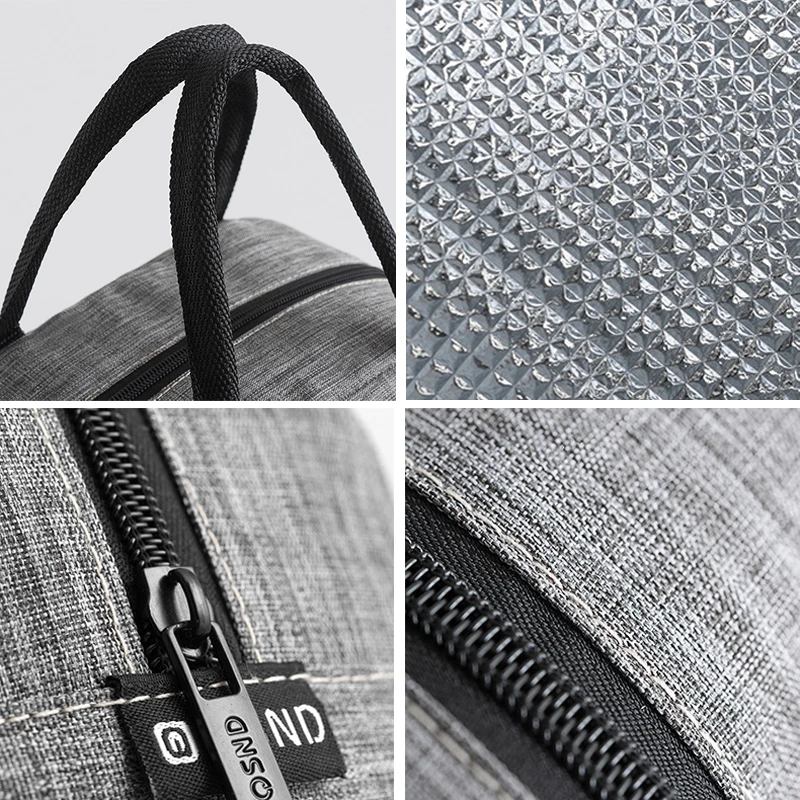 

2020 New Good Quality Cationic Fabric Waterproof Lunch Bag Women Men Portable Lunch Box Bags Aluminum Foil Insulation Cooler Bag