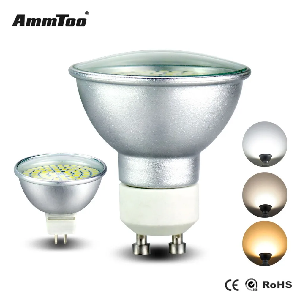 Алюминиевая Светодиодная лампа MR16 GU10 220 В SMD2835 110 лампада DC 10 30 в 12 GU5.3 Bombillas
