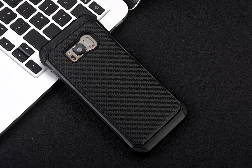 KEYSION чехол для Samsung Galaxy S8 S8 плюс карбона и оптоволокна для телефона из ПК+ ТПУ 2 in1 прочный армированный чехол для телефона защитный чехол-накладка на заднюю панель для G950 G955