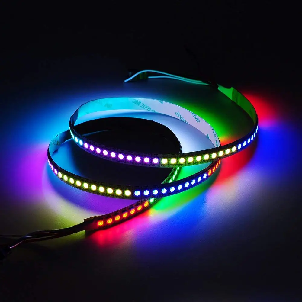 changeable WS2812 WS2812B 1 м/2 м DC5V 144 светодиодный s/M полноцветный светодиодный пиксель полоса встроенный 2812 чип 5050 цвет мечты RGB светодиодный Диод лента лампа - Испускаемый цвет: changeable