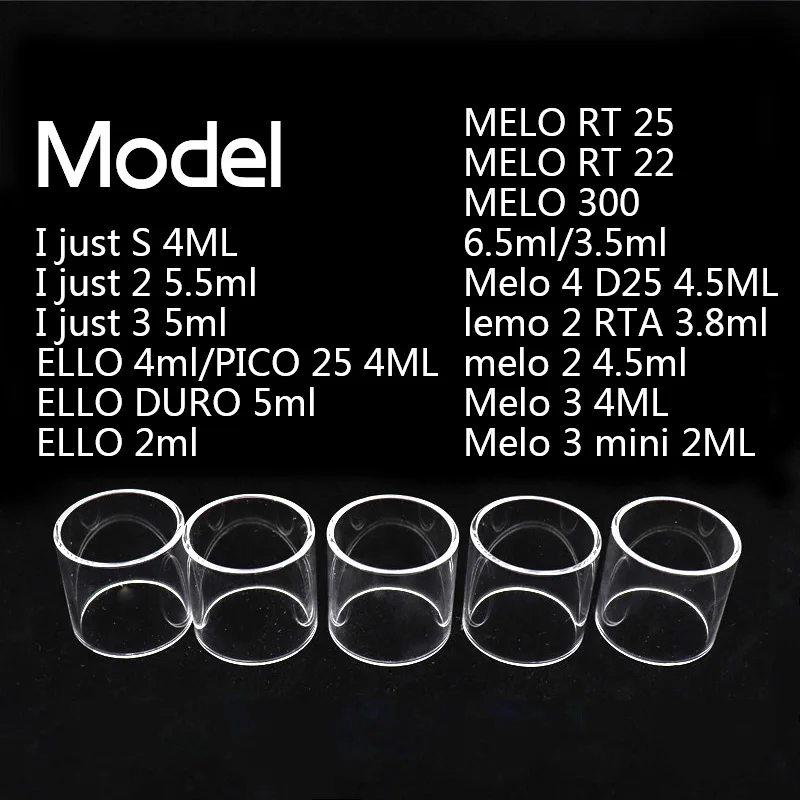 Стеклянная трубка YUHETEC для Eleaf Ijust S/ijust 2/ijust 3/ELLO DURO/PICO 25/MELO RT 22/25/Melo 3 Mini/Melo 4 D22/25, 5 шт