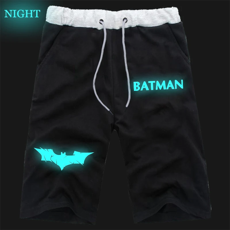 1-Luminous Women Men New Fashion Casual Breathable Pants Batman Bruce Luminous Short Pants Jogger Jogging Short Pants - Цвет: 1-Luminous