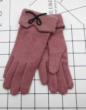 10pairs/lot korean style woman casual wool soild gloves female wrist wool fashion winter gloves bow gloves