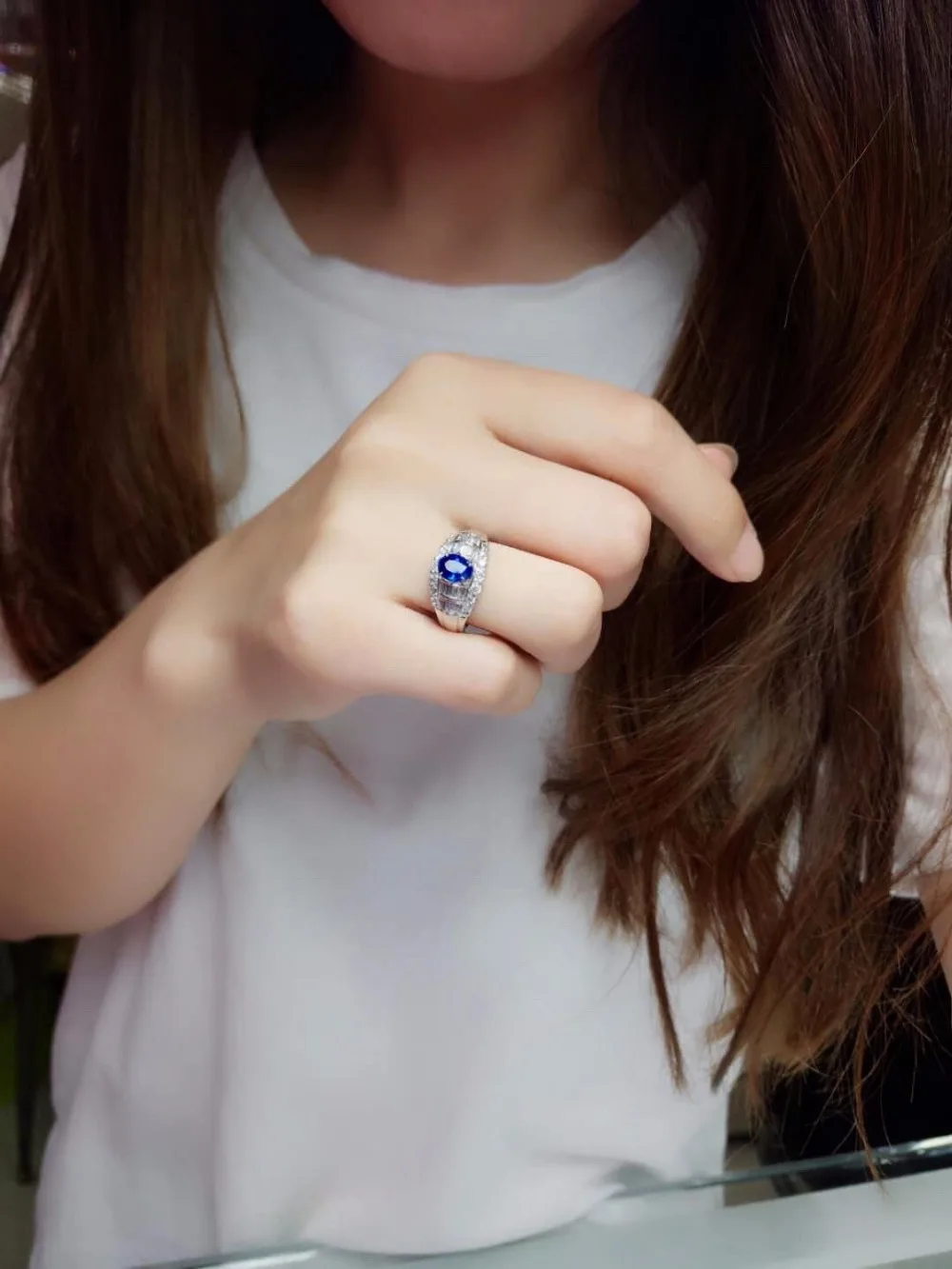 Настоящие хорошие драгоценности Платина Pt900 натуральный 0.88ct синие драгоценные камни-сапфиры бриллианты камень мужское кольцо для мужских колец
