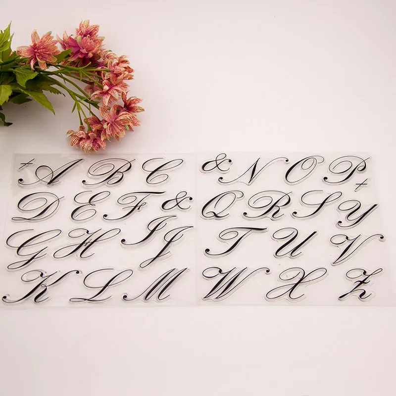 2 шт./лот алфавитные буквы прозрачный силиконовый штамп для печати DIY Скрапбукинг