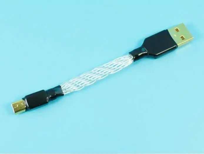 12 см Mini USB к 2 0 HiFi аудиофил высокоскоростное соединение чистого серебра кабель |