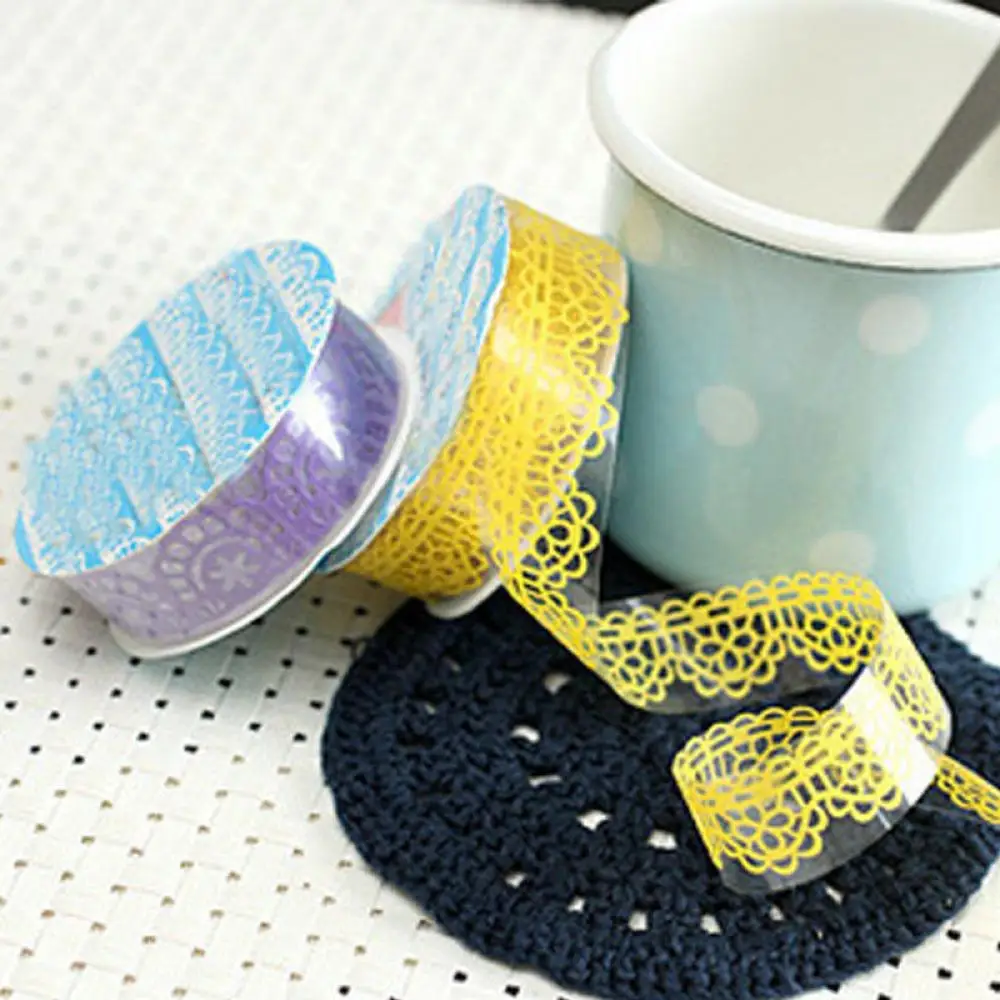 18 мм DIY Washi кружевные декоративные наклейки для скрапбукинга бумажная лента