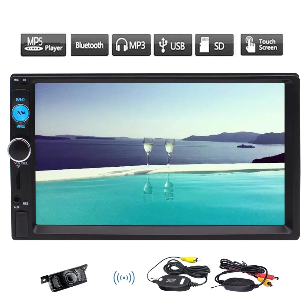 2 Din Автомобильный мультимедийный 7 &quotHD Capatictive Сенсорный экран стерео MP5 MP3 плеер gps