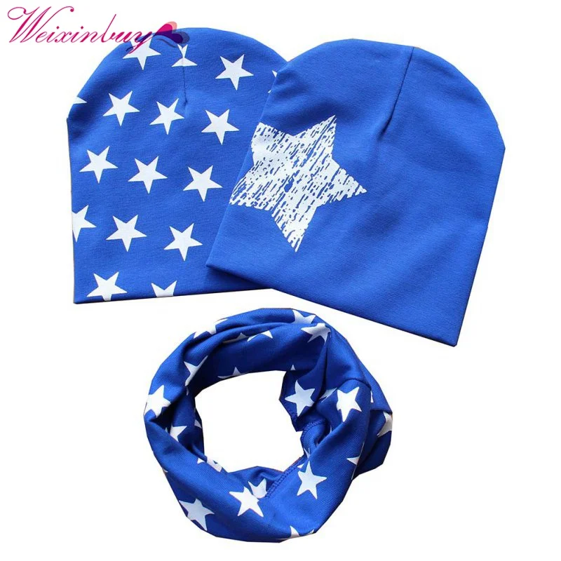 CuteWEIXINBUY/детская хлопковая шапка со звездами для маленьких мальчиков и девочек