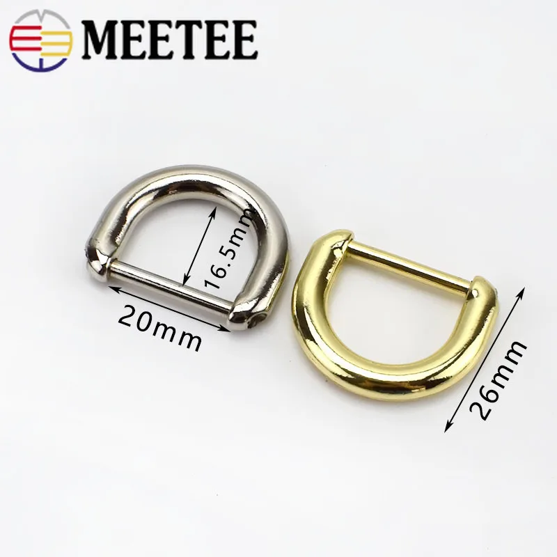 10Pcs D Ring Belt Hook Buckles Screw 20mm Metal Bags Dee Clasp Handbag Strap Clips Handle Connector Hanger DIY Craft accessories | Дом и сад