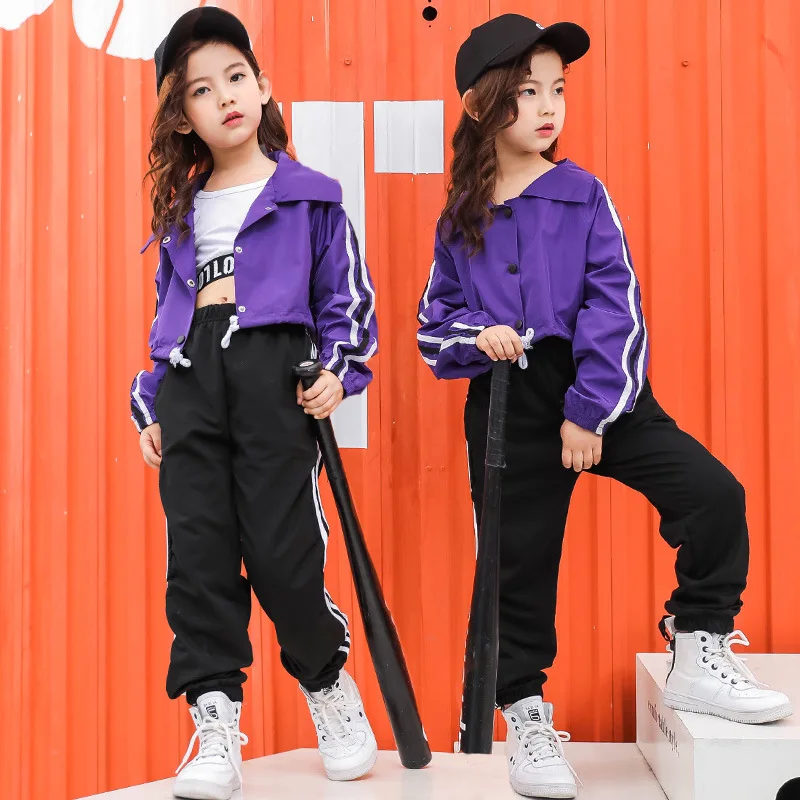 Костюм для джазовых танцев девочек Корейская цветная куртка модная одежда в