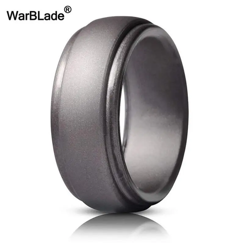 Dark gray WarBLade, новинка, пищевое качество, FDA, силиконовые кольца для мужчин, свадебные резинки, гипоаллергенные, гибкие, антибактериальные, силиконовое кольцо на палец - Цвет основного камня: Dark gray
