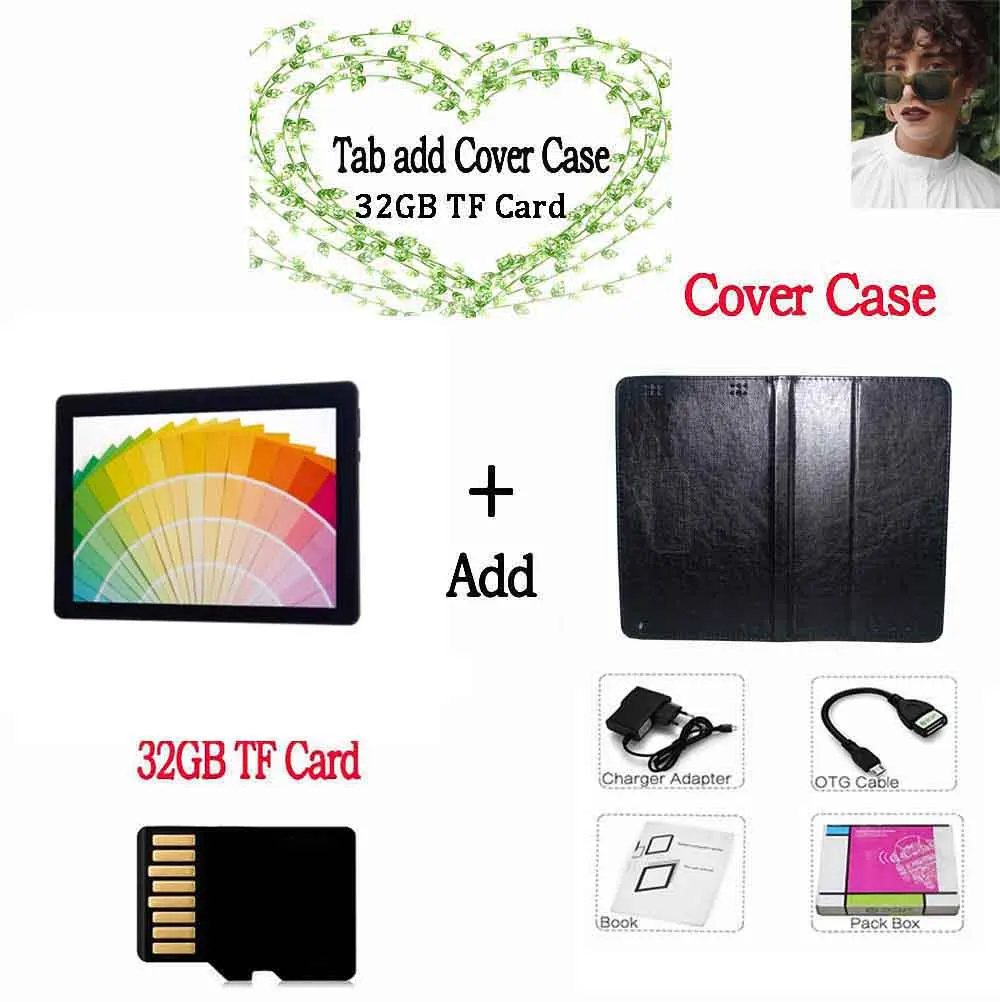 Add Holster 32GB TF Россия, США, Испания, BDF, Android планшет, 10 дюймов, 4 ГБ/64 ГБ, планшетный ПК, 3g, телефон, две sim-карты, Android 7,0, Восьмиядерный WiFi, ips планшет 10,1 - Комплект: Add Holster 32GB TF