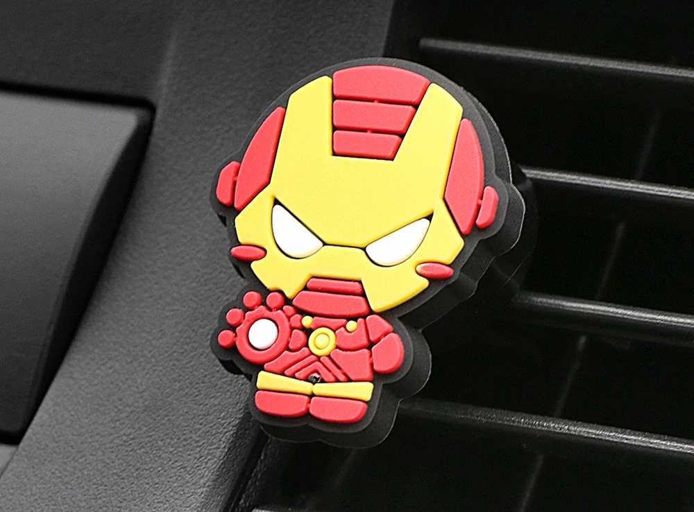 Автомобильный освежитель воздуха для Marvel Мстители герой рисунок милый Декор автомобилей Духи Запах Vent клип ароматизатор в автомобиль аксессуары
