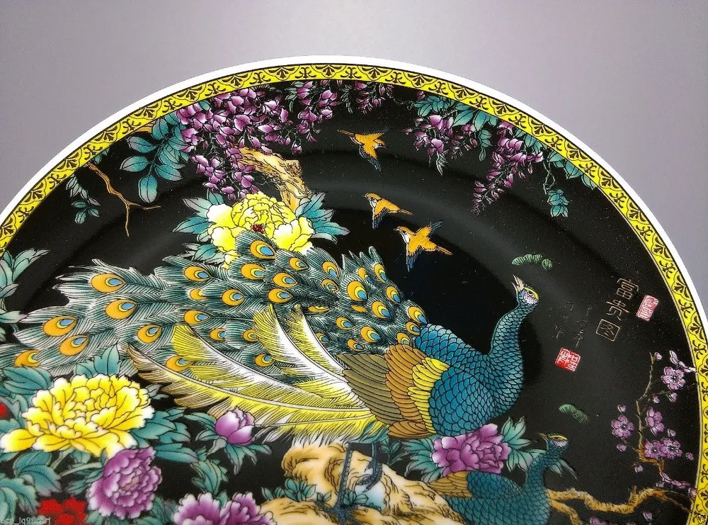 Красивая китайская старая ручная роспись керамическая большая фарфоровая