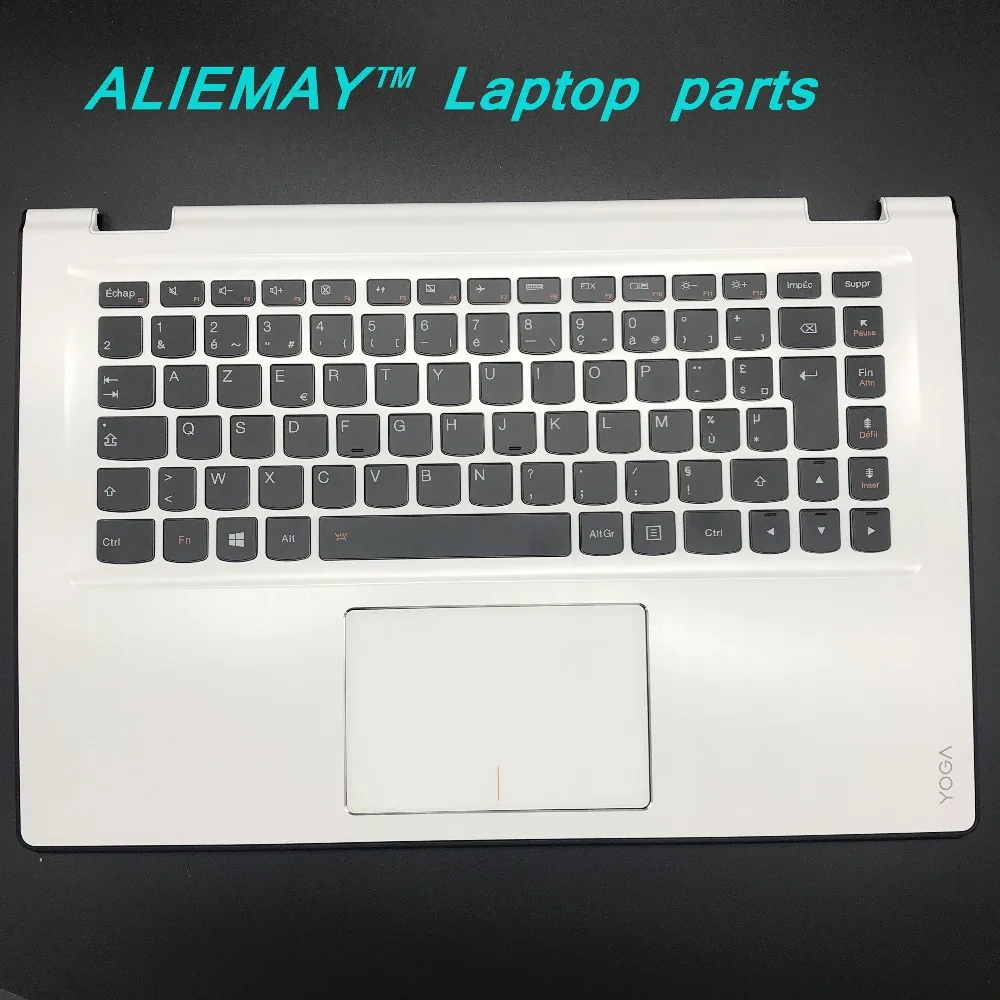 

Laptop parts for LENOVO YOGA 3 14 Yoga3-14 WHITE Palmrest with Black Backlit FR Keyboard and Touchpad 5CB0H35642