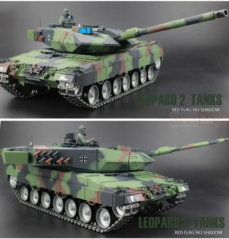 Heng Long 1/16 Германия Леопард 2A6 зеленый RC Танк Ultimate металлическая Версия с дымом