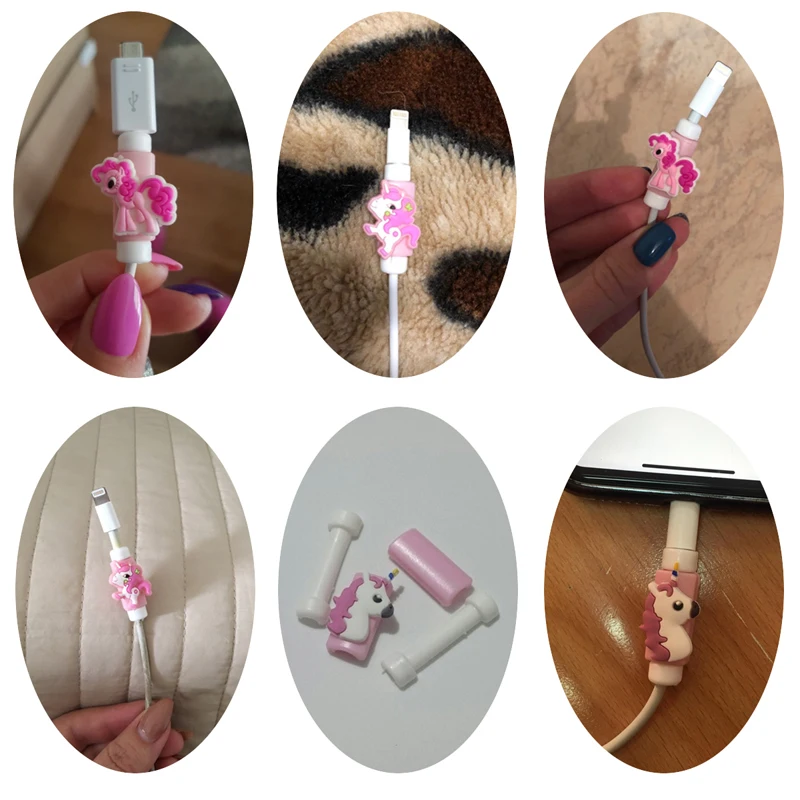 (Pack of 12) USB Cable Protector Animal Unicorn Wire Saver for iPhone Samsung etc Android Phone Charger Earphone Cords | Электроника