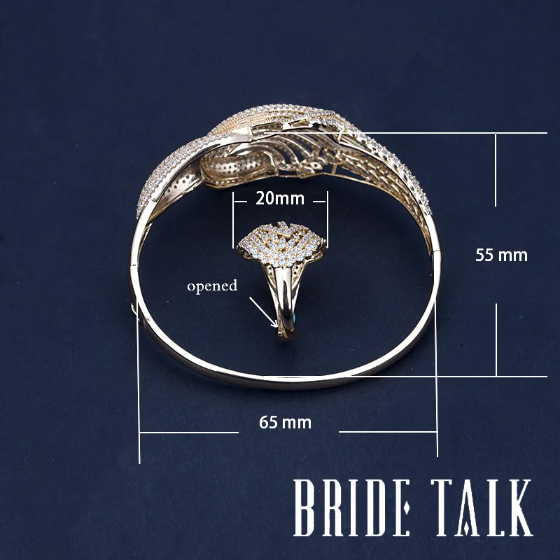 Женский Набор браслетов и колец Bridetalk витая линия с кубическим цирконием