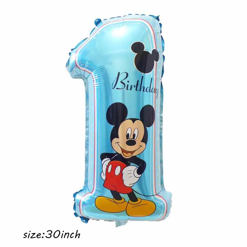 mickey number1 1 шт. 112 см большие воздушные шары из фольги Микки и Минни, украшения для дня рождения, классические детские игрушки с героями мультфильмов, подарки, надувной воздушный шар с гелием - Цвет: mickey number1
