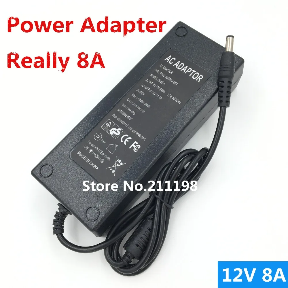

DC 12V 8A AC 100-240V 12V8A LED light power adapter LED Power Supply Adapter drive for RGB LED strip 5050 3528 2835 Without line