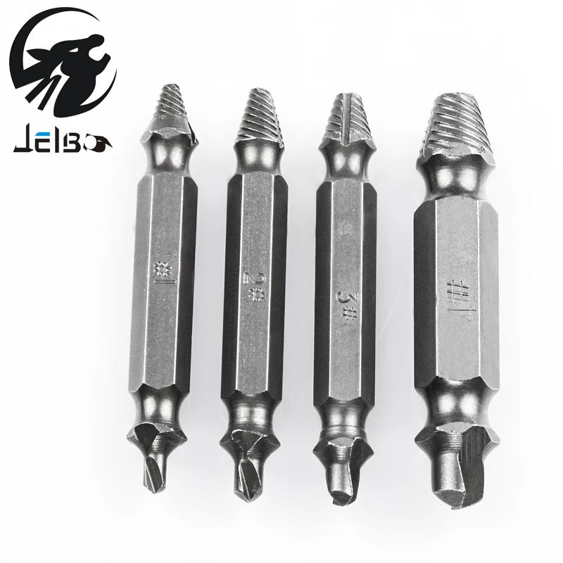Jelbo 4PC Drill Bit Tools Double Side Damaged Screw Bits Power Extractor Out Demolition | Инструменты