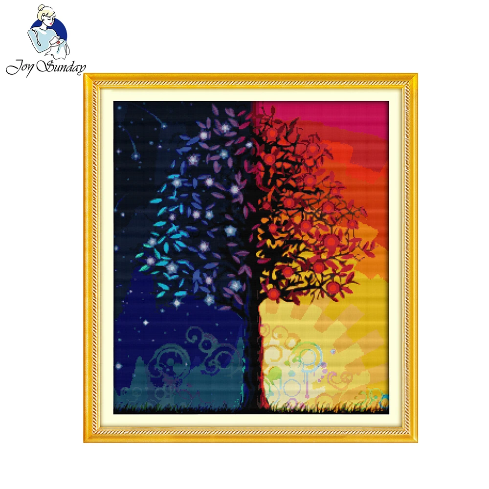 Joy Sunday/Цветные наборы для вышивки крестом с изображением Древа Жизни 11CT14CT|joy