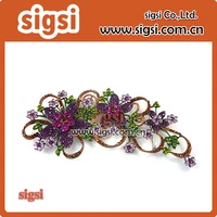 fancy colorful flower wholesale metal acrylic rhinestone brooch for wedding