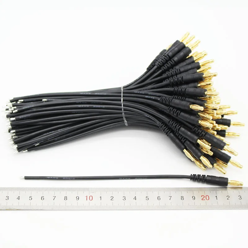 200 парт/лот 4 мм банановый штекер Кабельный адаптер 16AWG мягкий силиконовый провод