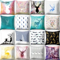 hongbo nordic geometric cushion pillowcase cover deer elk pillow cover christmas present cojines
