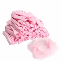 100pcs non woven disposable shower caps pleated anti dust hat women men bath caps for spa hair salon beauty accessories