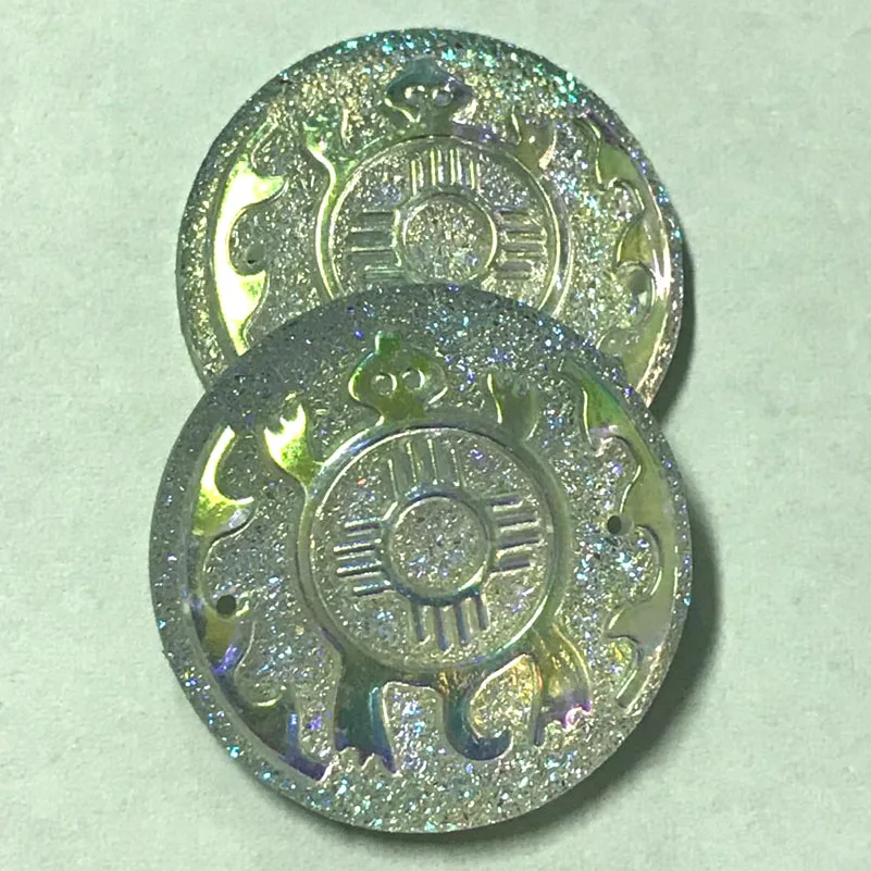 Flat Back Turtle Sew On Rhinestones Cabochon For Native American Beadwork Jewelry Making with 2 holes 25mm 100pcs/lot - Цвет: A1-78-2