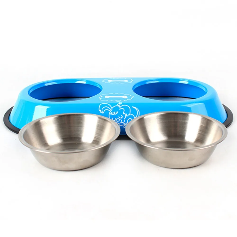 Двойная миска из нержавеющей стали для собак и кошек ультразвуковое устройство